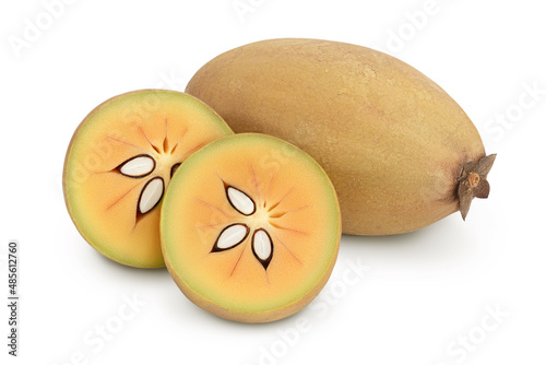 Sapodilla isolated on white background with clipping path and full depth of field photo