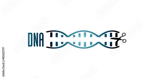 DNA helix scissors icon