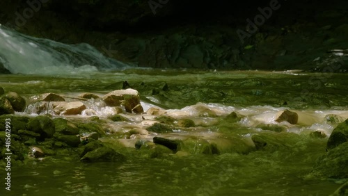 The Caucasus Mountains. Adygea, Khadzhokhskaya gorge. Waterfalls on the Mezmaysky stream. photo