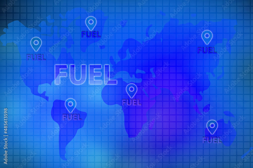 3d illustration fuel text background
