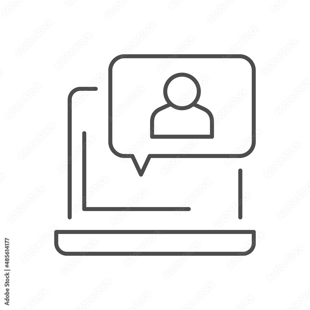 Online conversation line outline icon