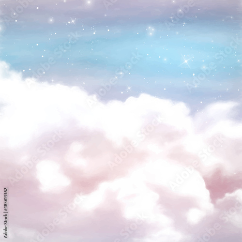 Watercolour sugar cotton candy pink clouds background