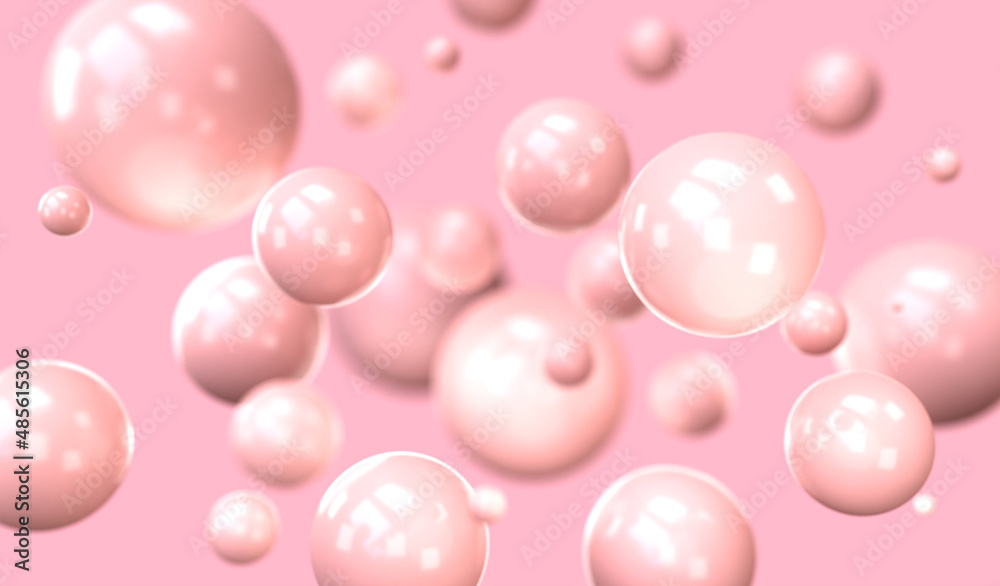 Abstract blurred background with pink spheres. 3D illustration. Abstract blurred background with pink spheres. 3D illustration.