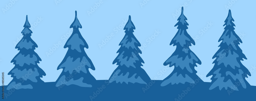 Obraz premium Blue fir set