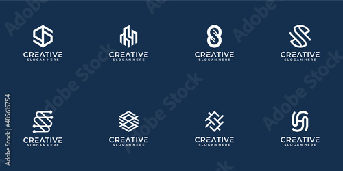 Set of monogram s logo template. creative initial letter s logo collection.