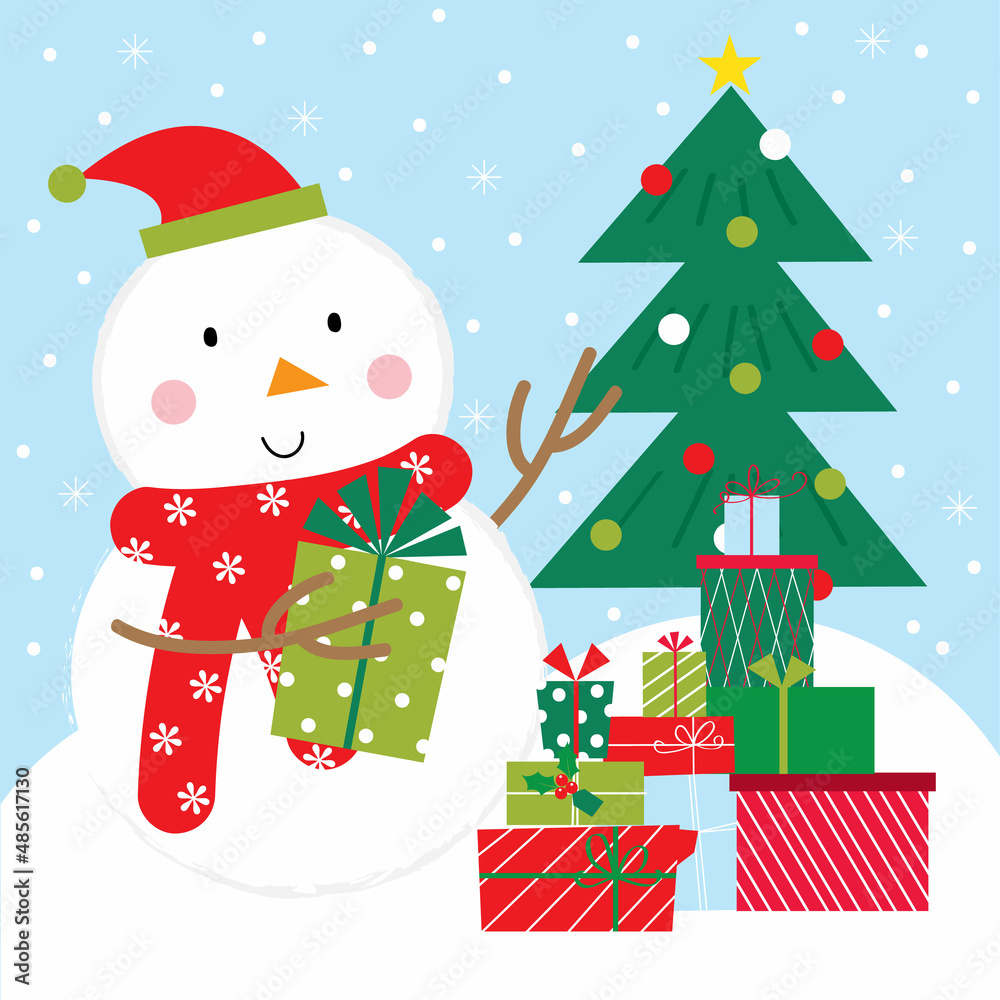 christmas card with snowman design