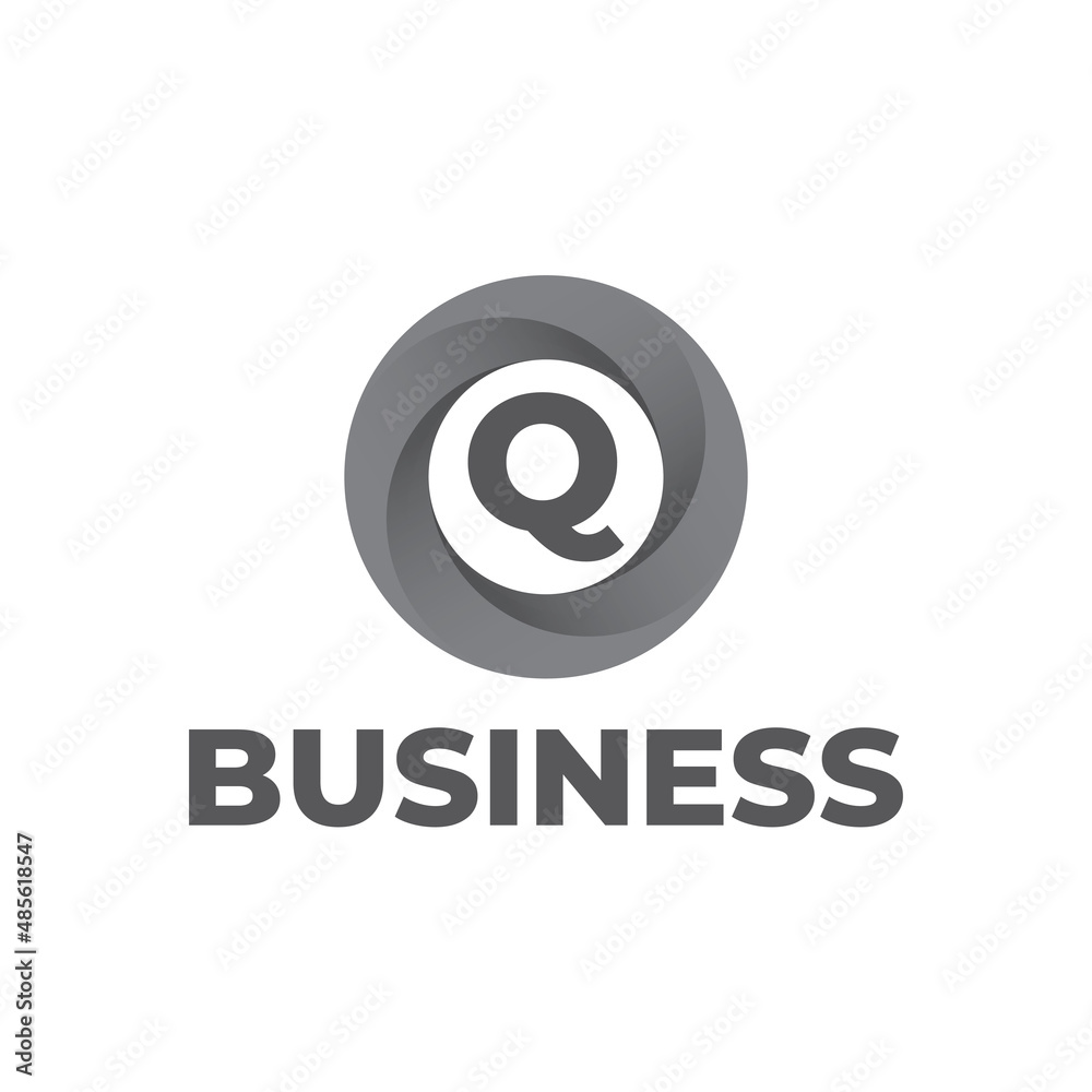 Letter Q logo design template on circular, gradient circle professional logo ideas. Abstract Modern Circle icon isolated on white background.