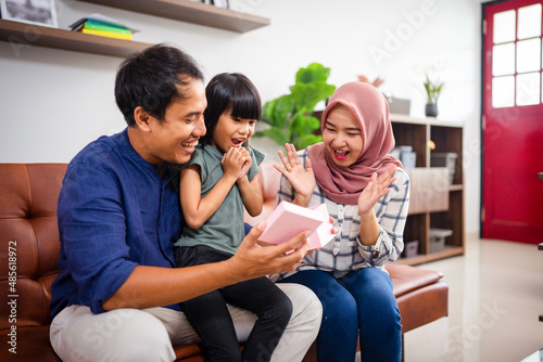 muslim family get new suprise present and open it together