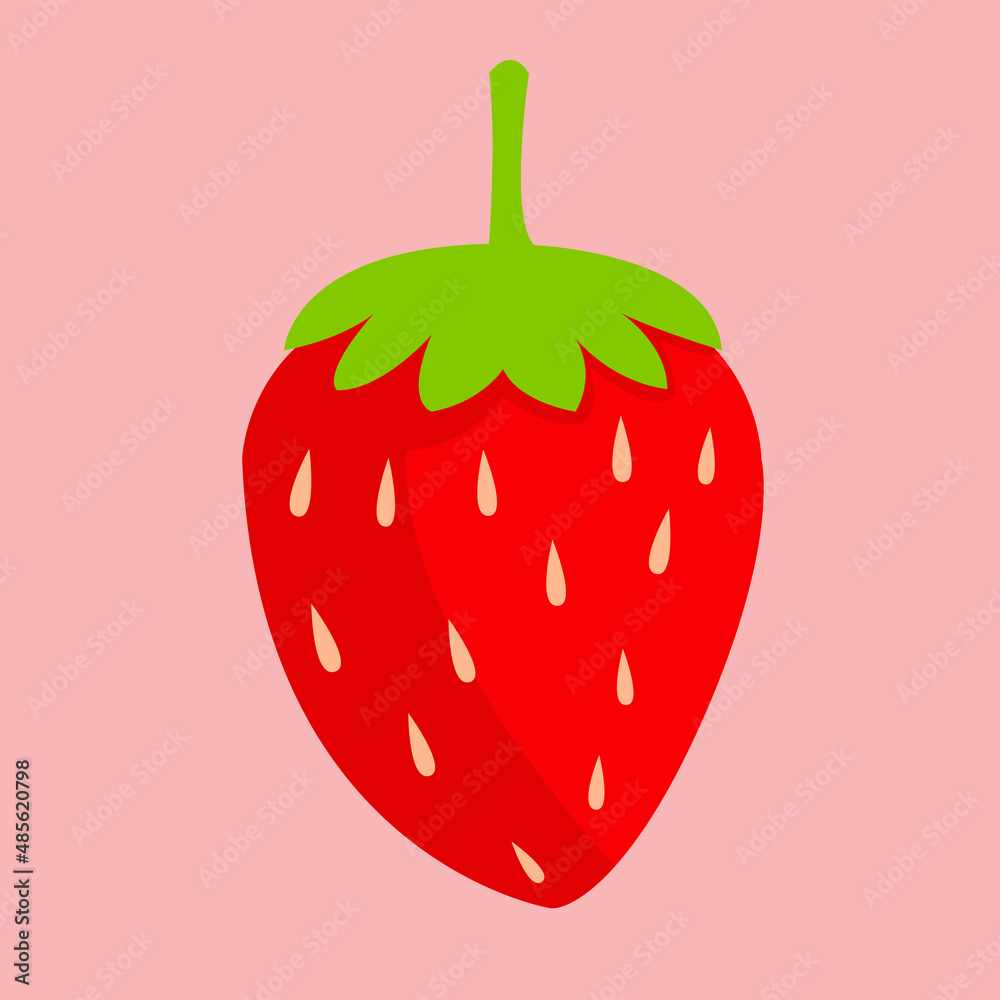 Fototapeta premium illustration of strawberries on a pink background.