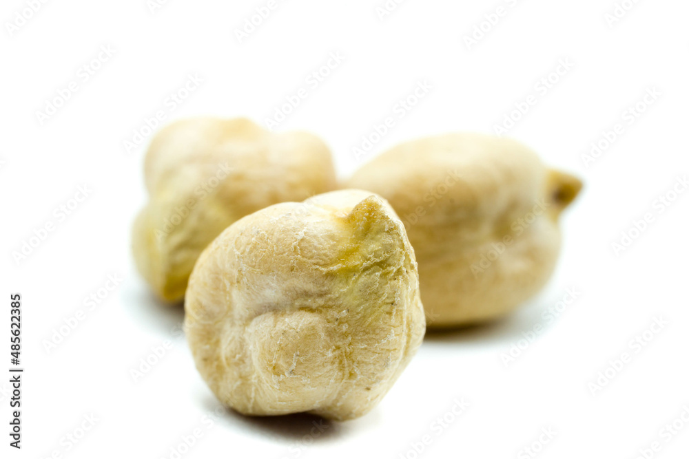 dried chickpeas isolated on white background