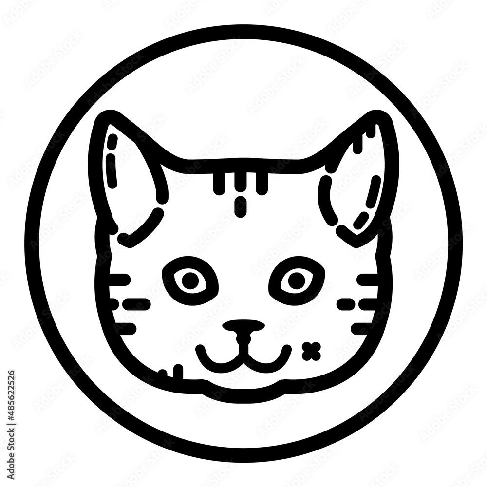 Cat Face Flat Icon Isolated On White Background Cat Face Flat Icon Isolated On White Background