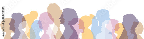 Women of different ethnicities together. Flat vector illustration.