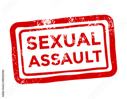 sexual assault rubber stamp, vector illustration 