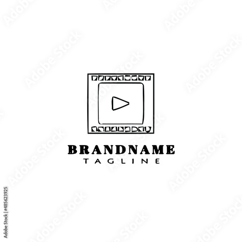 film canister cartoon logo template icon design black isolated vector illustration