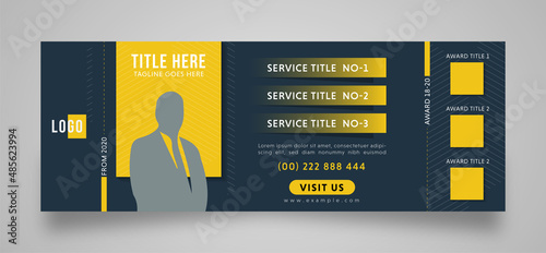 service business ad banner or facebook cover page template modern layout design