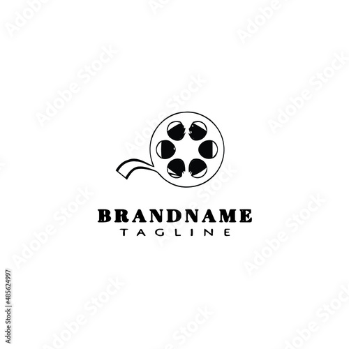 film canister cartoon logo template icon design black isolated vector illustration