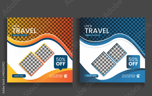 Travel poster or flyer social media brochure design layout. Travel social media template for travel agency 