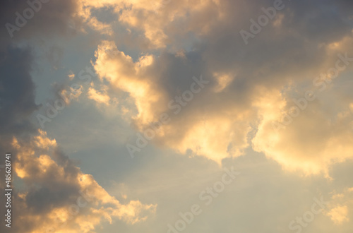 Photography A beautiful sky with cumulus clouds during sunset