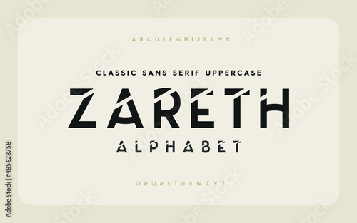 Simple thin vector font set. A to z typography letter. Vector illustration word.