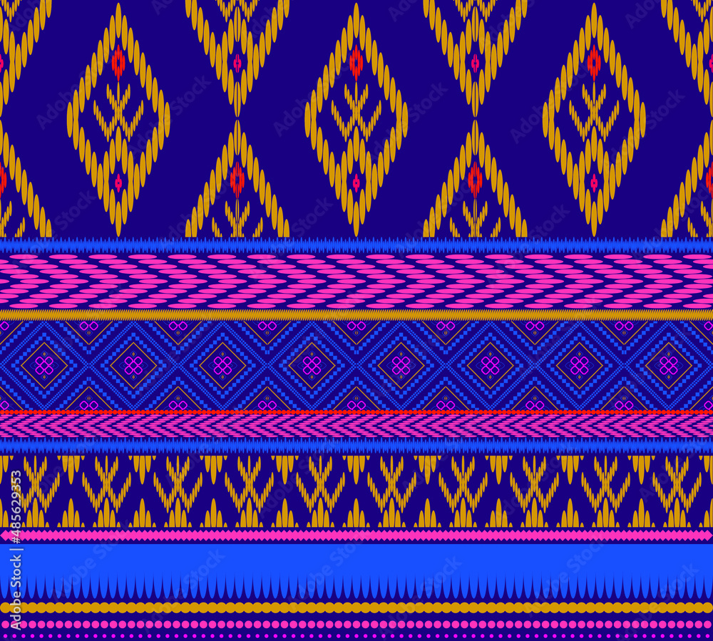 concept fabric geometric ethnic oriental seamless pattern traditional Design for rug background,carpet,wallpaper.clothing,wrapping,Batik fabric, illustration.embroidery style.