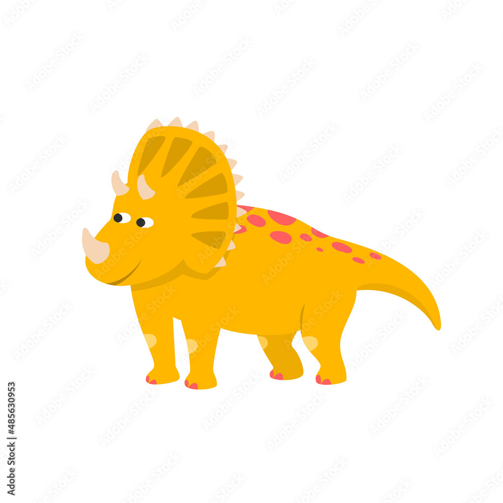 Cute cartoon dinosaur on white background. Cute cartoon dinosaur on white background.