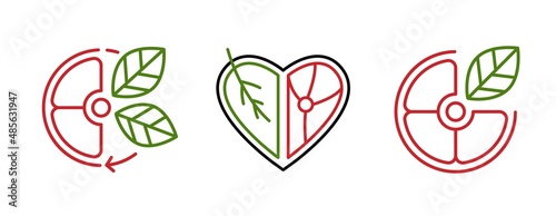 Reducetarians promotional logos set. Editable vector collection
