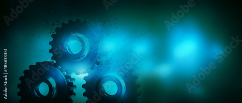 Εκτύπωση καμβά gears disappear on a blue background
