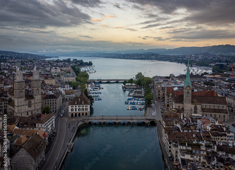 Morning view of Zurich City