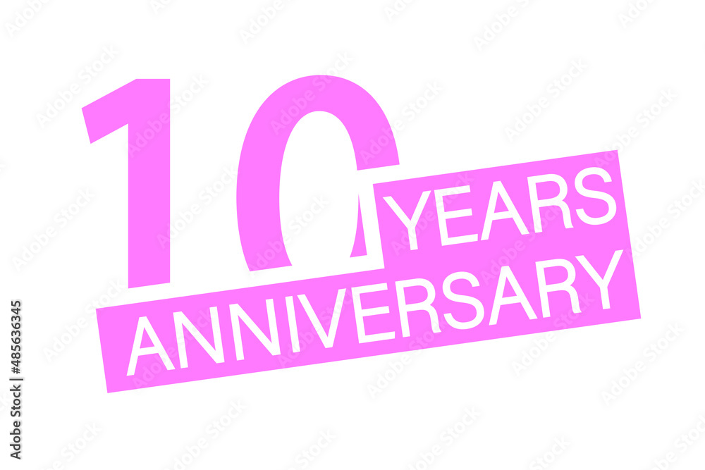 10 years anniversary icon or label congratulation