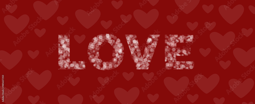 Happy Valentine`s Day. Romantic background for the decoration of the lovers` holiday. Love. A sweet heart on a red background.