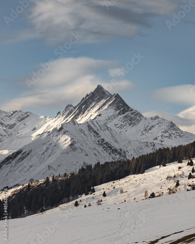 snow covered mountains