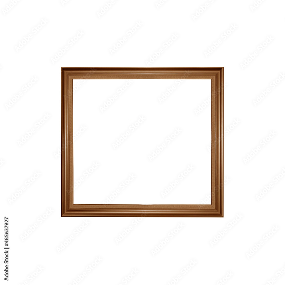 Classic wooden frame isolated on white background