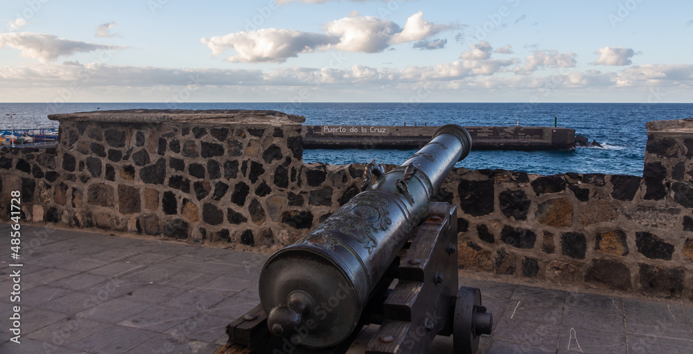cannon in the fortress. puerto de la cruz.Tenerife