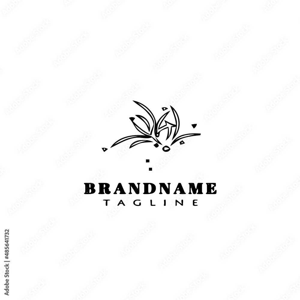 fire cracker logo cartoon icon design template black isolated vector illustration