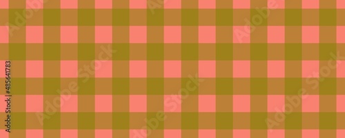 Banner, plaid pattern. Salmon on Olive color. Tablecloth pattern. Texture. Seamless classic pattern background.