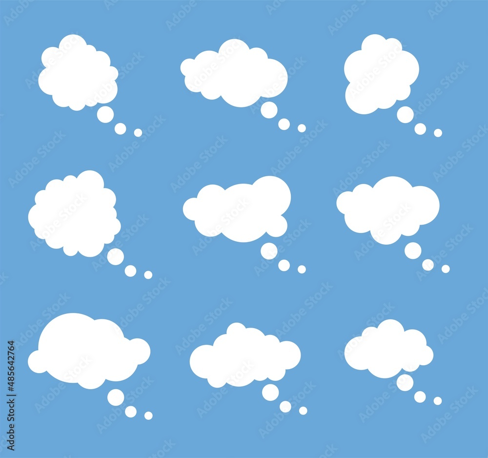 vector set of thought white bubbles