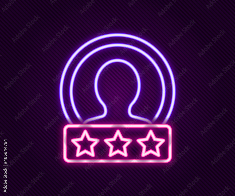 Glowing neon line Create account screen icon isolated on black background. Colorful outline concept. Vector Glowing neon line Create account screen icon isolated on black background. Colorful outline concept. Vector