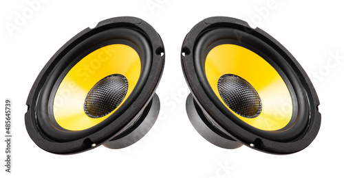 yellow-black audio loudspeaker photo