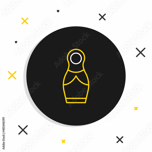 Line Russian doll matryoshka icon isolated on white background. Colorful outline concept. Vector