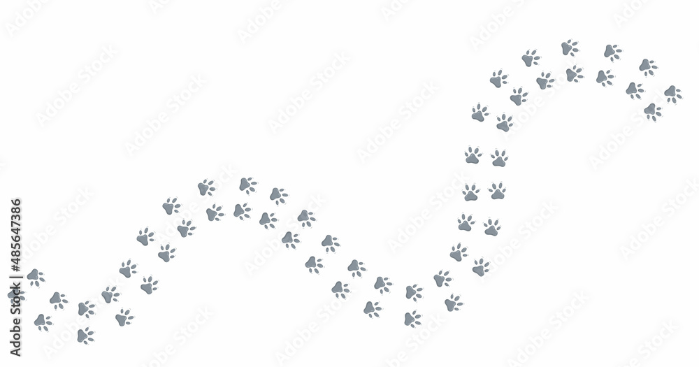 Animal foot print direction point for map. Vector stock illustration isolated on white background for trajectory graphic template. Animal foot print direction point for map. Vector stock illustration isolated on white background for trajectory graphic template.