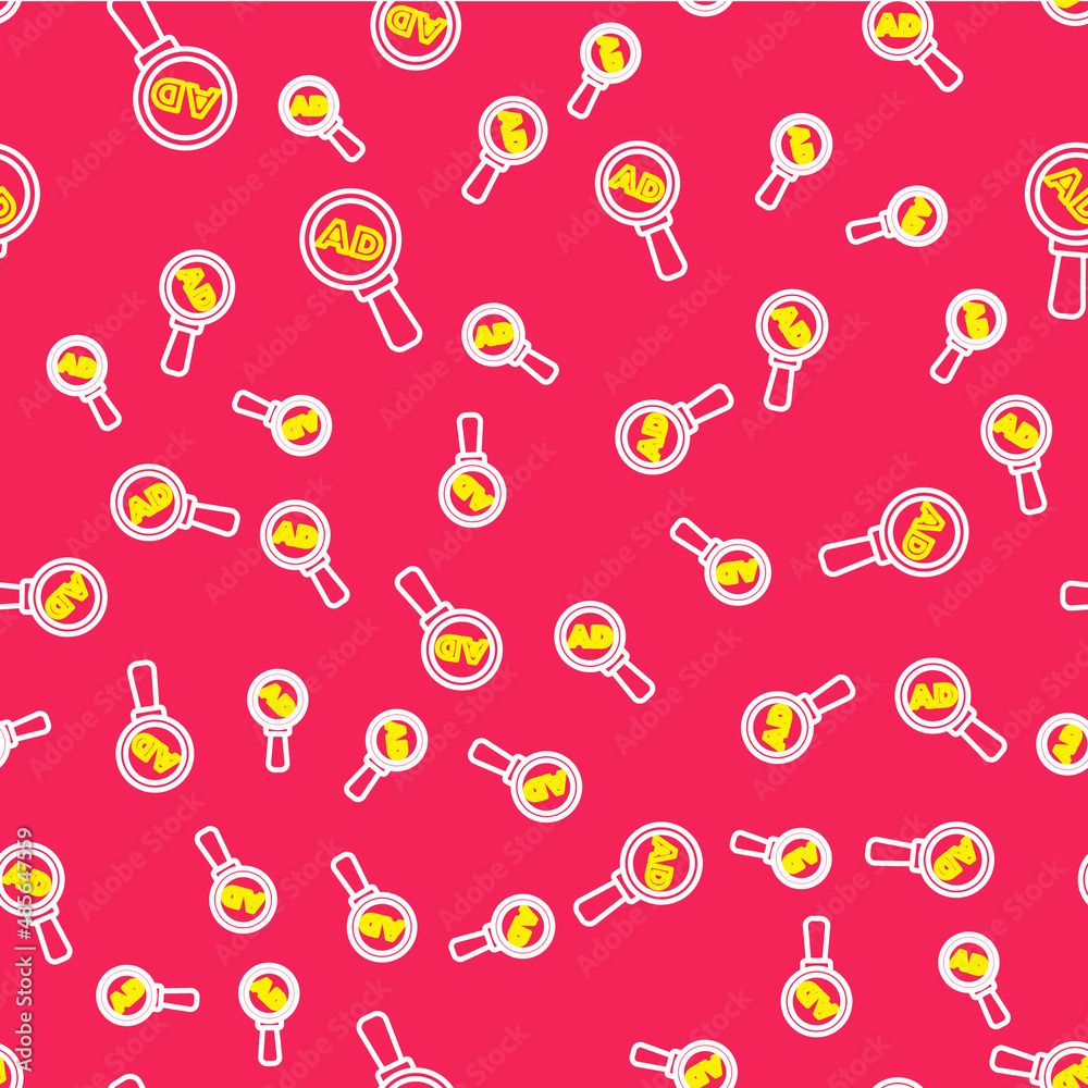 Line Advertising icon isolated seamless pattern on red background. Concept of marketing and promotion process. Responsive ads. Social media advertising. Vector Line Advertising icon isolated seamless pattern on red background. Concept of marketing and promotion process. Responsive ads. Social media advertising. Vector