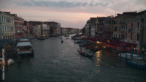 canal grande in venice and boats and gondole