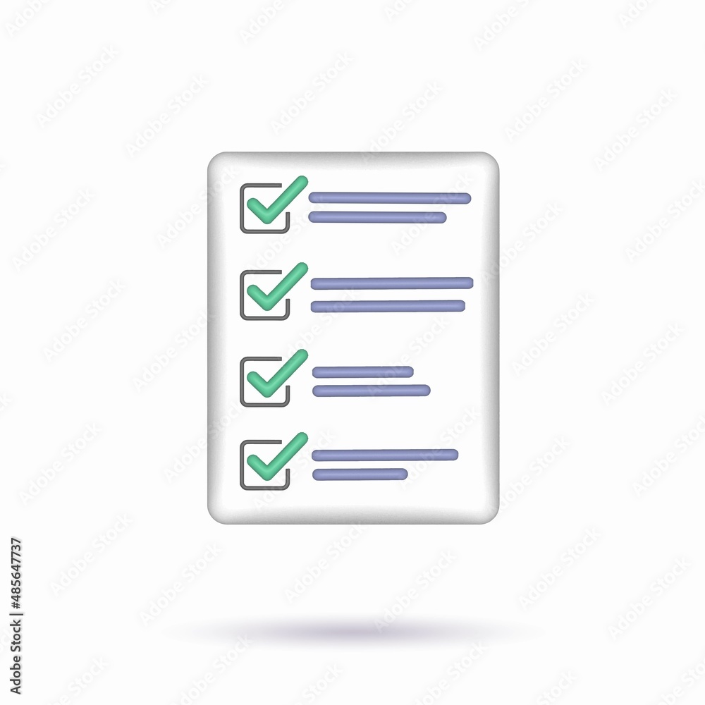 Task management check list, efficient work, project plan, assignment and exam, productivity solution icon. 3d illustration. Task management check list, efficient work, project plan, assignment and exam, productivity solution icon. 3d illustration.