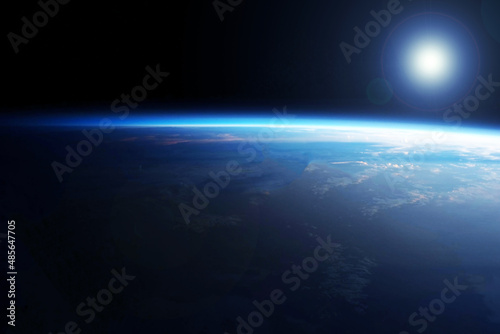 Fototapeta Naklejka Na Ścianę i Meble -  Dawn over the earth from space. Elements of this image were furnished by NASA