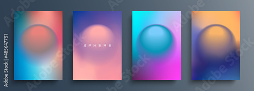 Blurred spheres. Futuristic abstract blurred backgrounds with soft color gradient round shapes. Vector illustration.