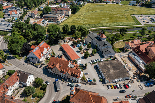 Luftbild Beilngries im Naturpark Altmühltal mit Gewerbeimmobilien an der Sulz photo