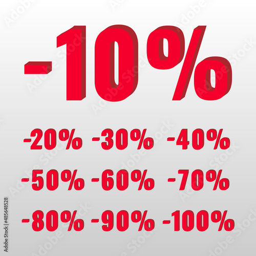 Red sale button in a Flat Design style. Easy editable vector isolated illustration.