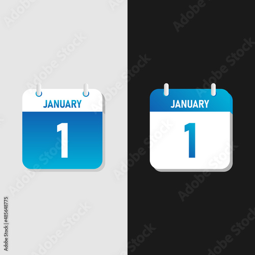 White daily calendar Icon in a Flat Design style. Easy to edit Isolated vector Illustration.
