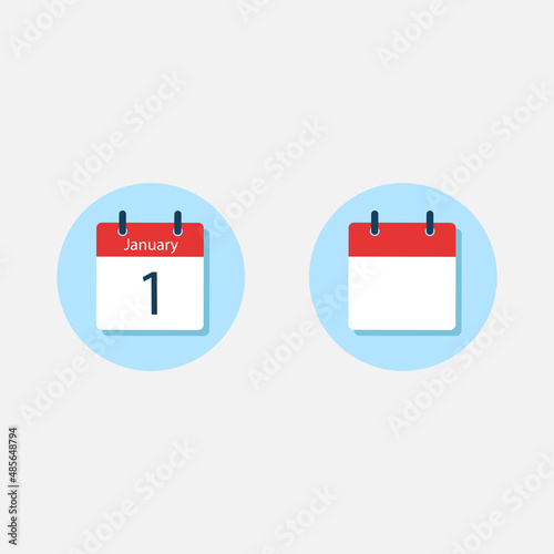White daily calendar Icon in a Flat Design style. Easy to edit Isolated vector Illustration.