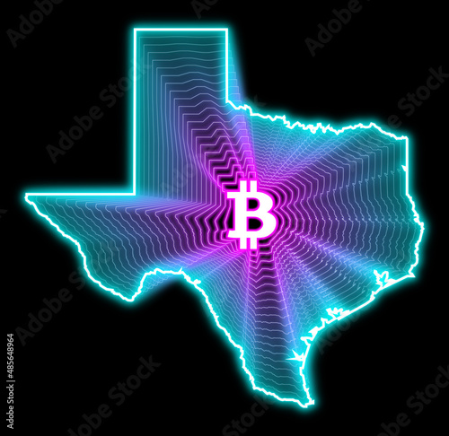 Fotografie bitcoin texas legal tender concept neon light